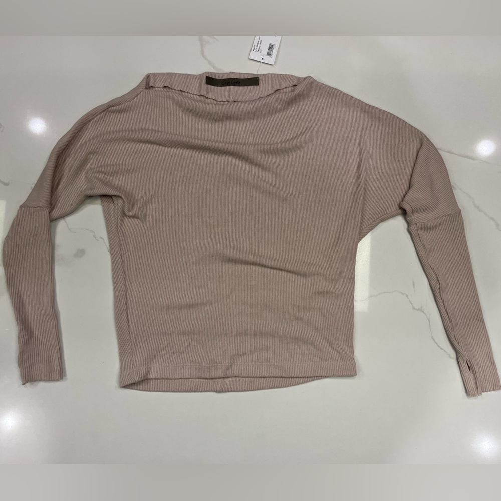 Enza Costa one-shoulder long-sleeve slouch top, NWT, size small